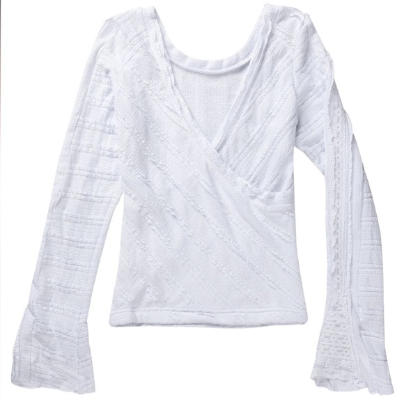 NWT Free People Rocky Long Sleeve Top in White. Size : XS, S, M Available - Picture 2 of 11